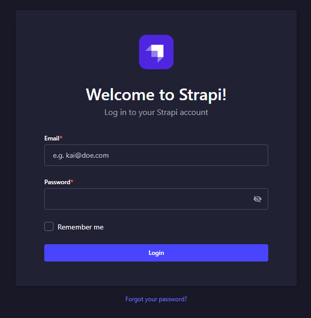 strapi login