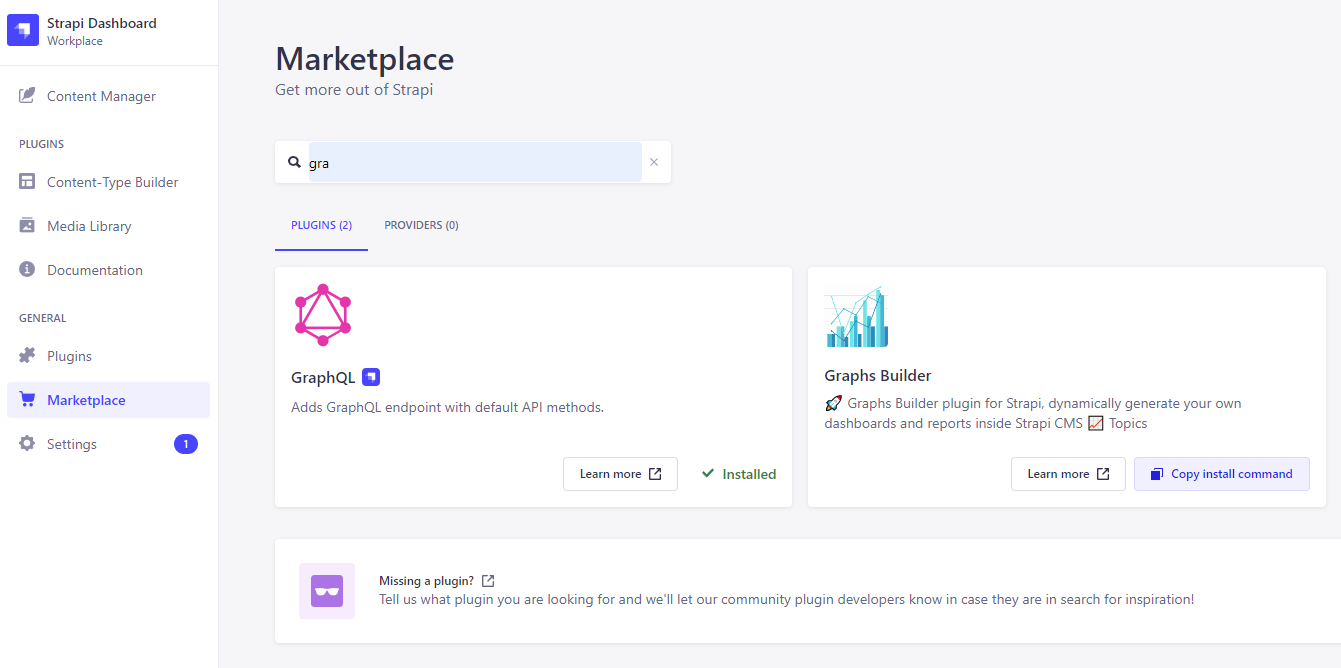 strapi marketplace graphql
